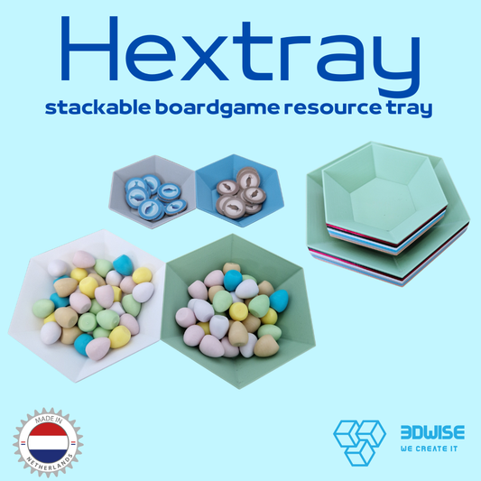 Hextray, Stackable Boardgame Resource Tray